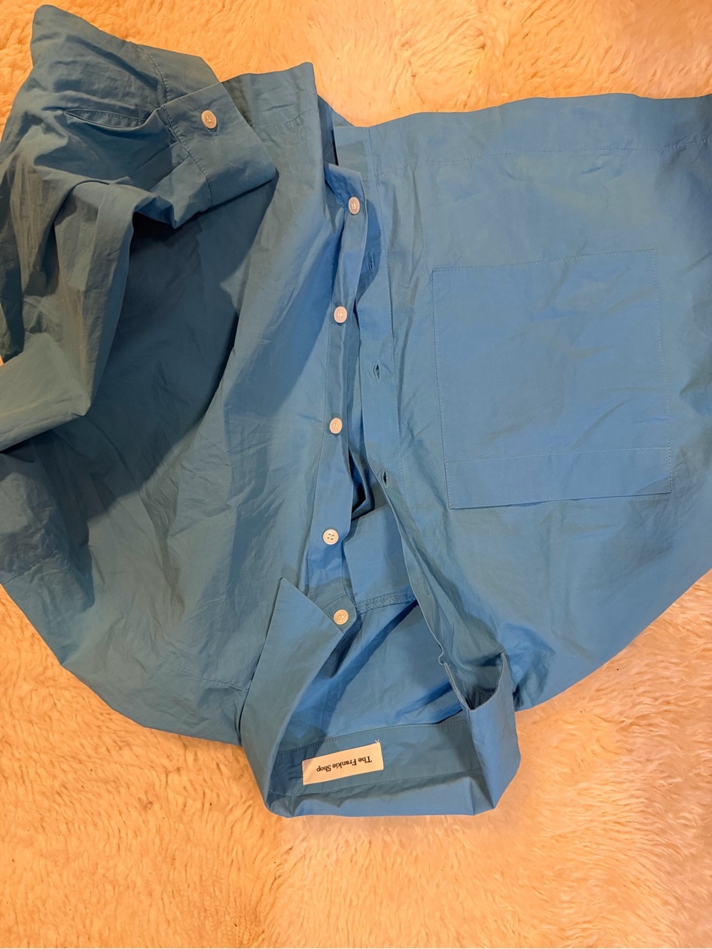 The Frankie Shop Light Blue Casual Button-Down Shirt cropped